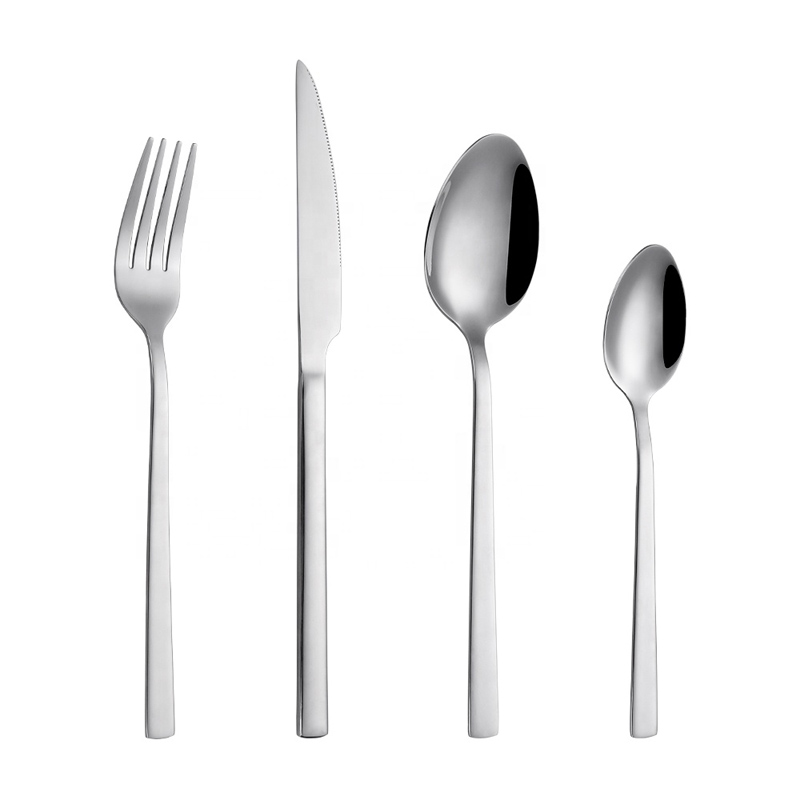 Earraí Airgid Socraithe Do Sceanra Cruach Bialainne Flatware In-athúsáidte